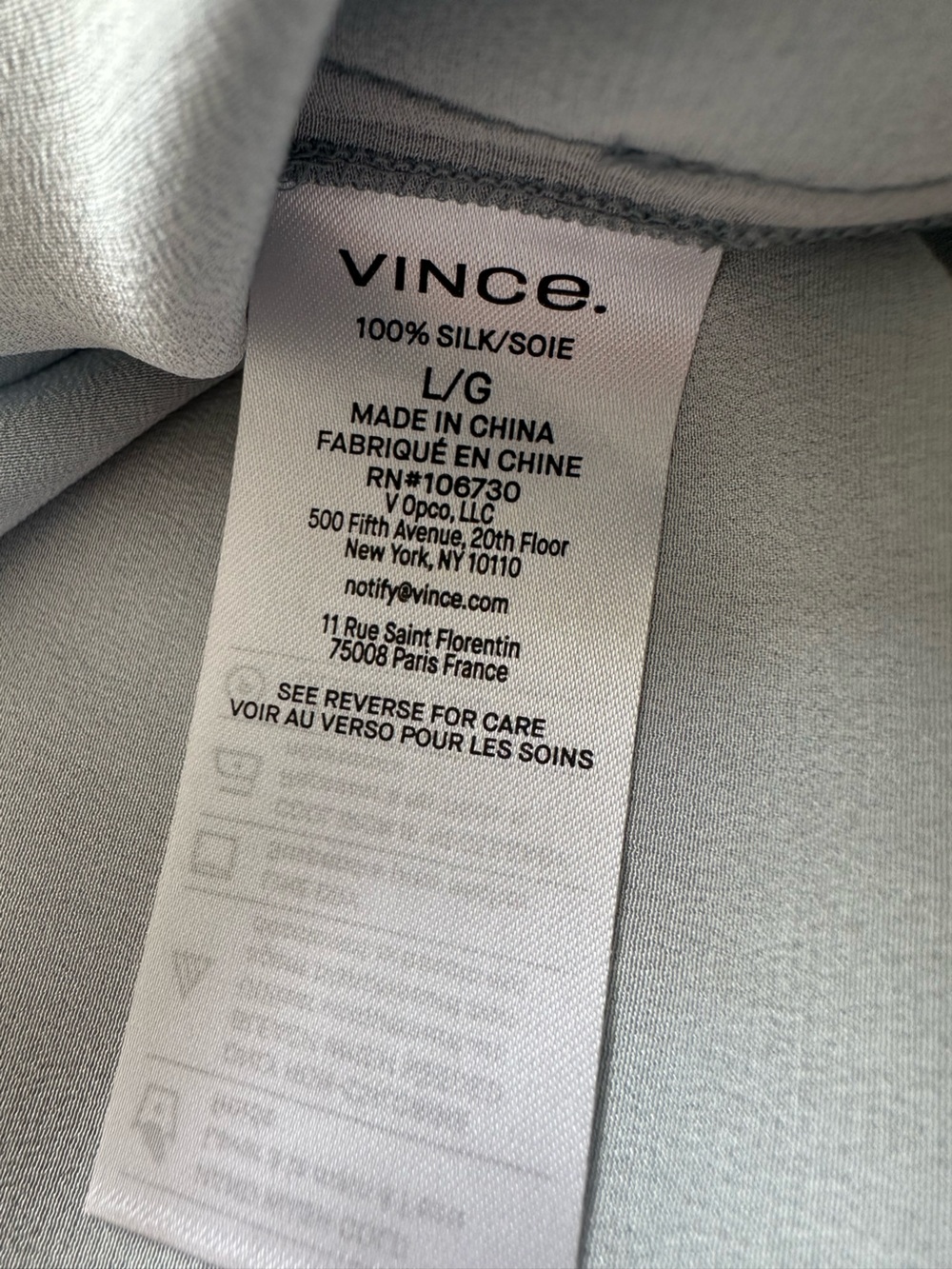 Vince sky blue pleated 100% silk blouse NWT, size large - Picture 13 of 14